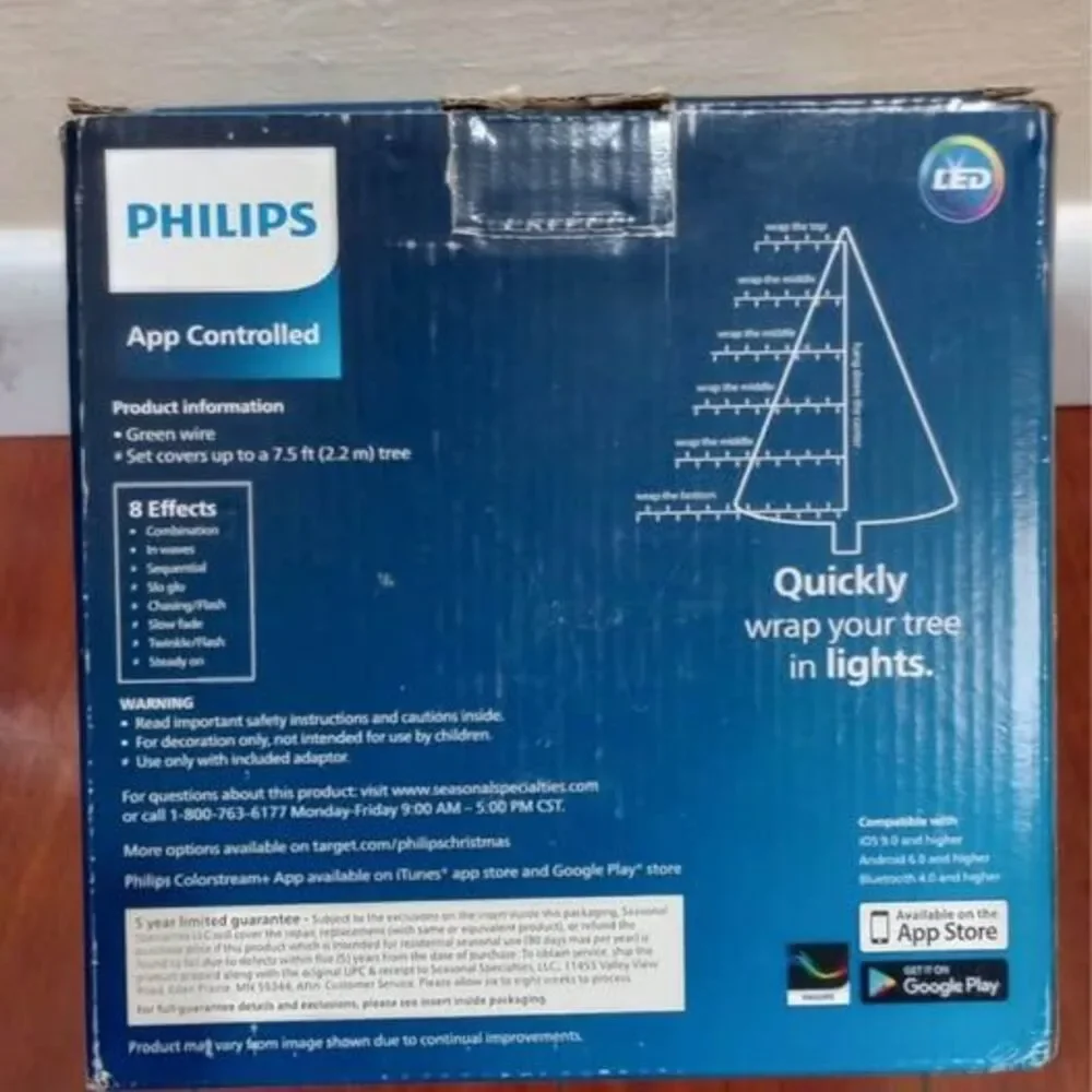 New! Phillips Rainbow Mini Lights App Controlled Motion For Decorating 480 Count